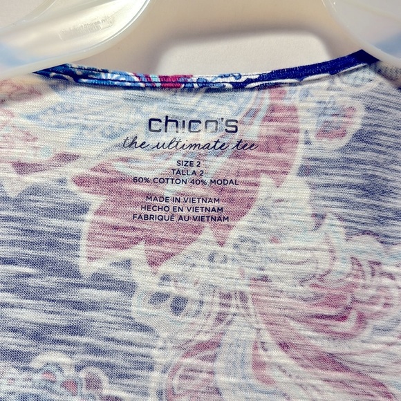 Chicos floral Paisley Ultimate Tee Open Cardigan size L - Picture 4 of 6